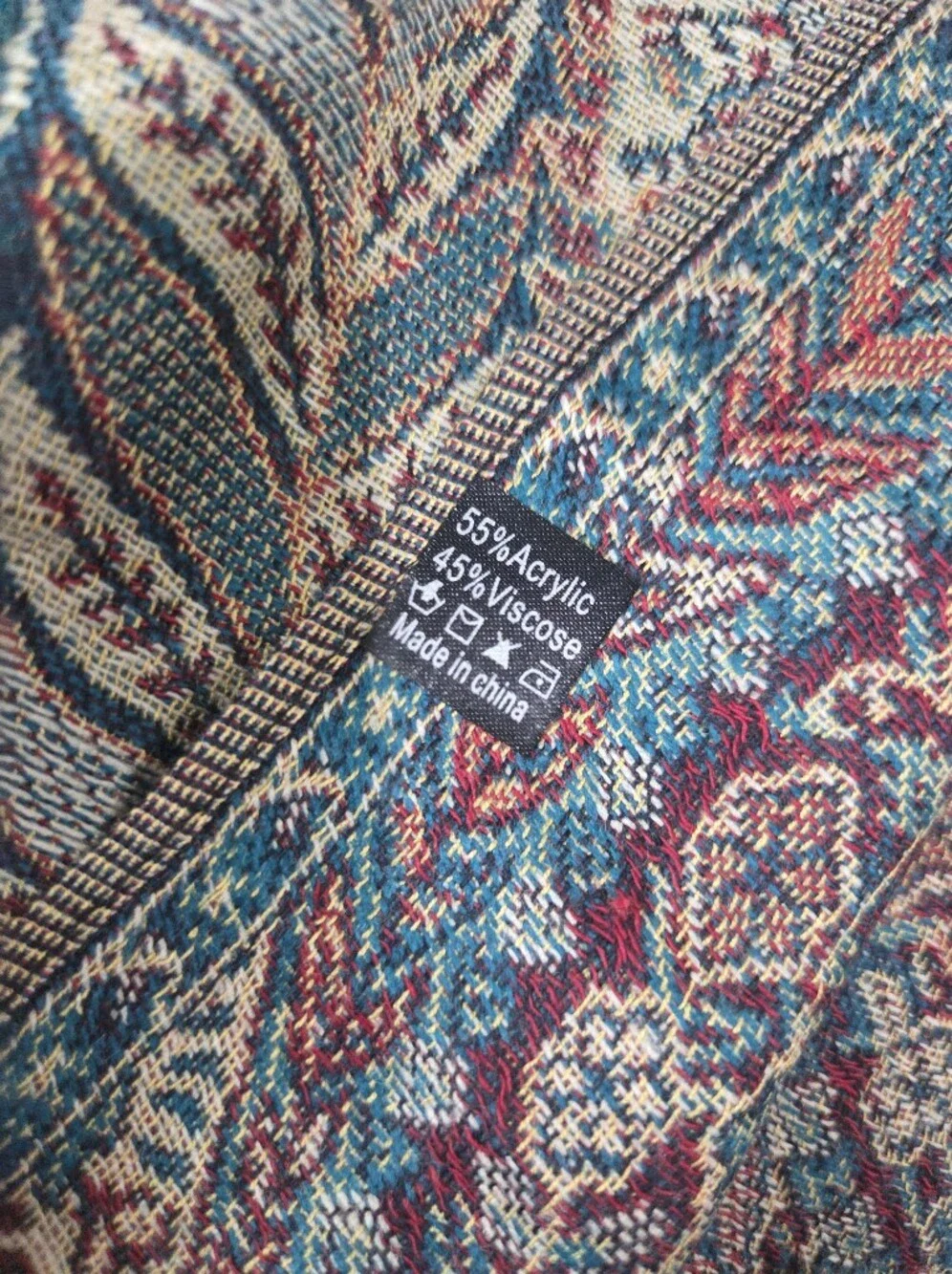 New Pashmina Scarf in Teal and Multicolor Paisley
